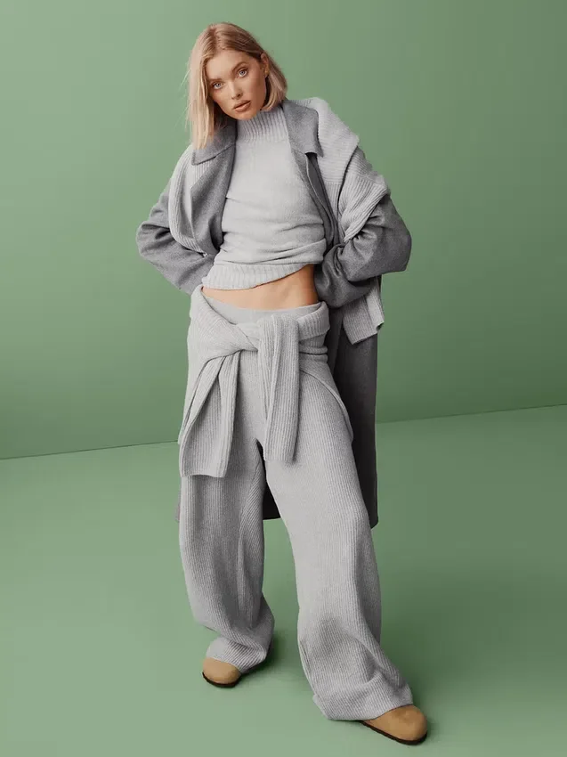 Pantalon en maille « Shaker Stitch » CashSoft