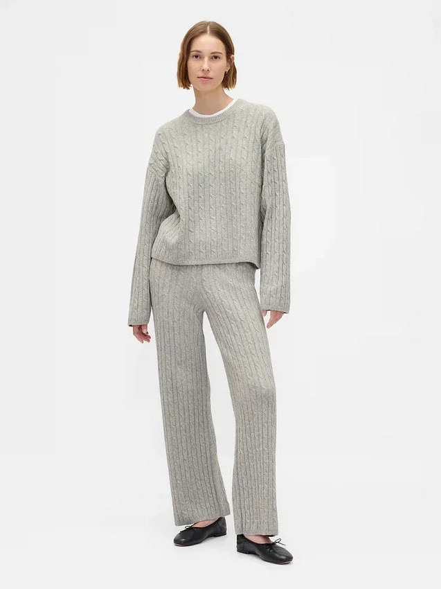 Pantalon en maille torsadée CashSoft