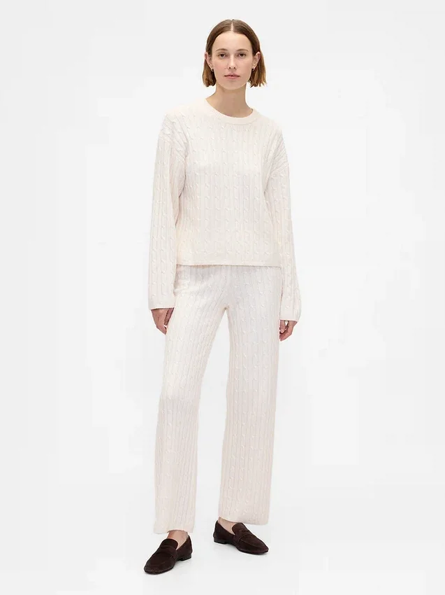 Pantalon en maille torsadée CashSoft