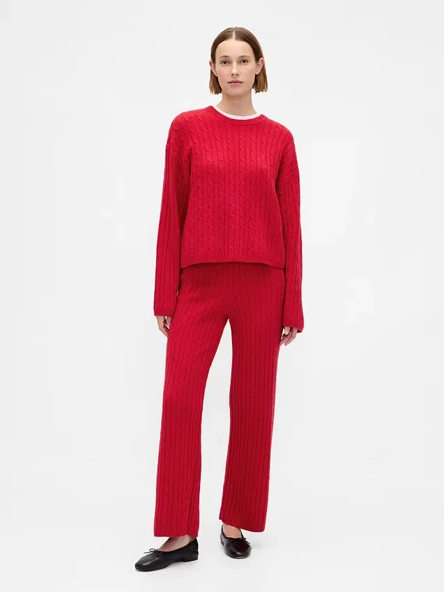 Pantalon en maille torsadée CashSoft