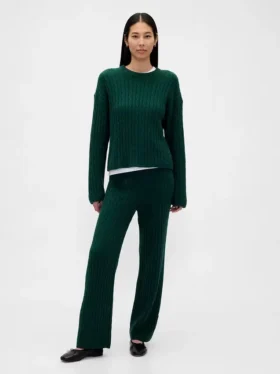 Pantalon en maille torsadée CashSoft
