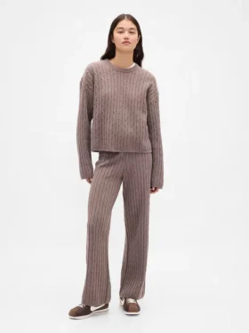 Pantalon en maille torsadée CashSoft