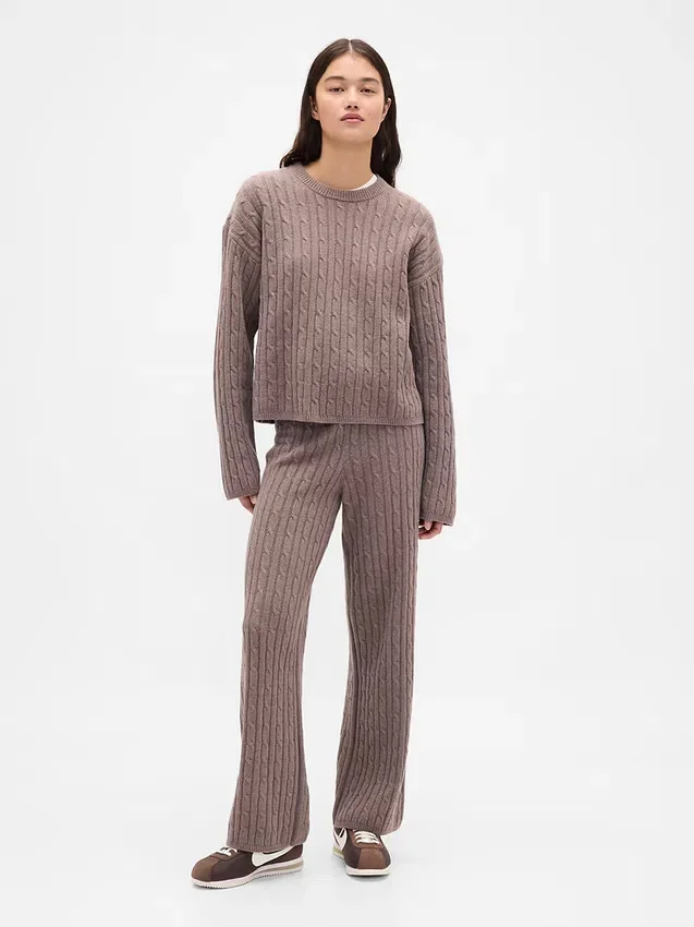 Pantalon en maille torsadée CashSoft