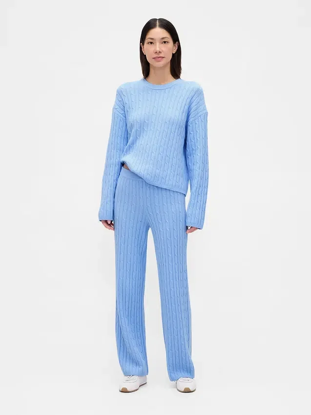 Pantalon en maille torsadée CashSoft