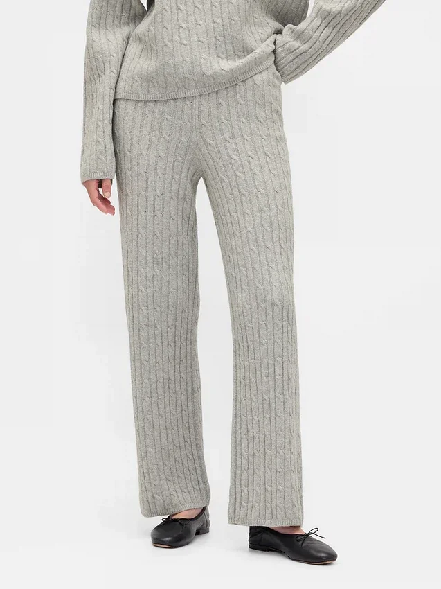 Pantalon en maille torsadée CashSoft