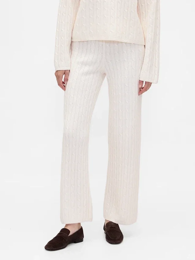 Pantalon en maille torsadée CashSoft
