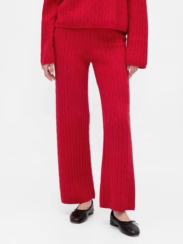 Pantalon en maille torsadée CashSoft