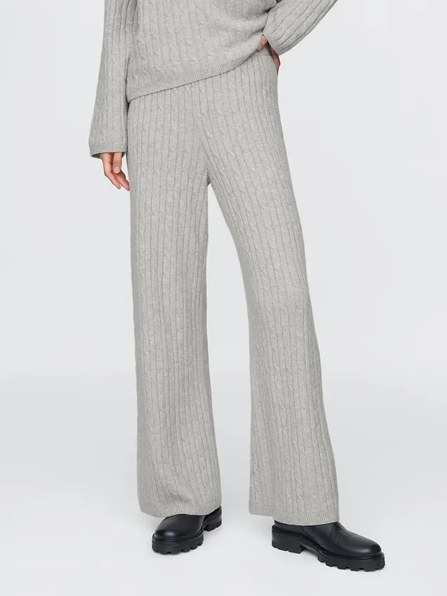 Pantalon en maille torsadée CashSoft