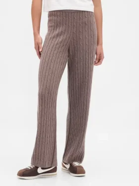 Pantalon en maille torsadée CashSoft