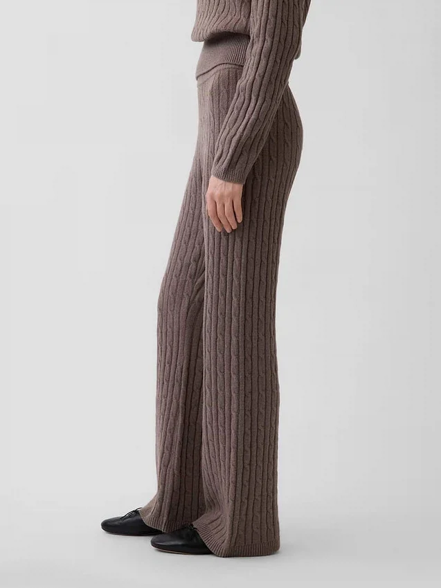 Pantalon en maille torsadée CashSoft