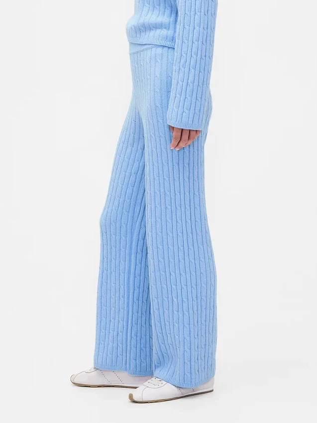 Pantalon en maille torsadée CashSoft
