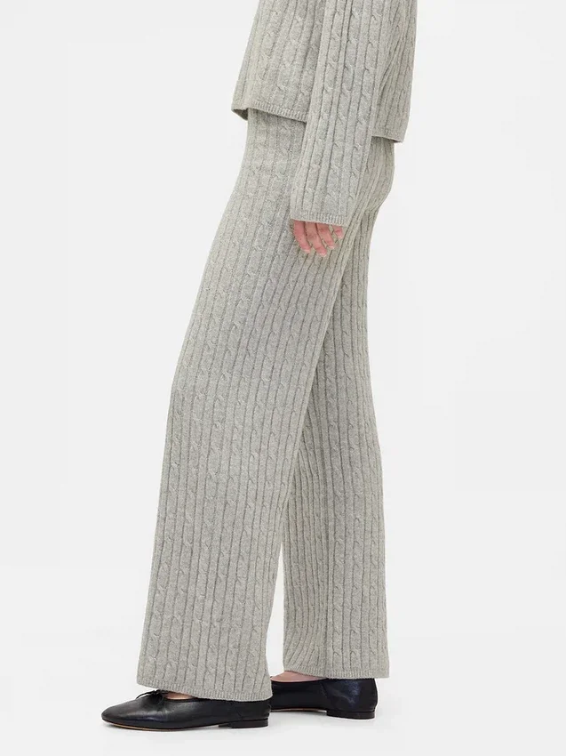 Pantalon en maille torsadée CashSoft