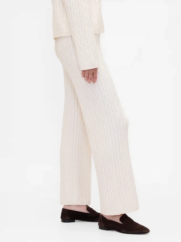 Pantalon en maille torsadée CashSoft