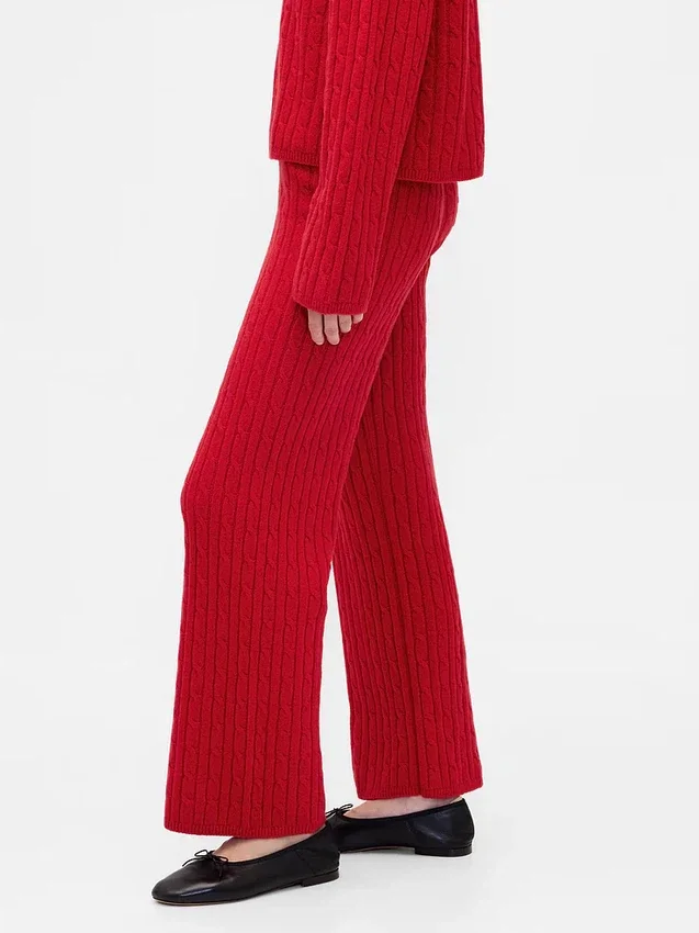 Pantalon en maille torsadée CashSoft