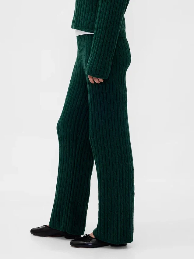 Pantalon en maille torsadée CashSoft