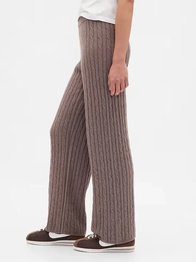 Pantalon en maille torsadée CashSoft