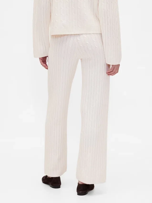 Pantalon en maille torsadée CashSoft
