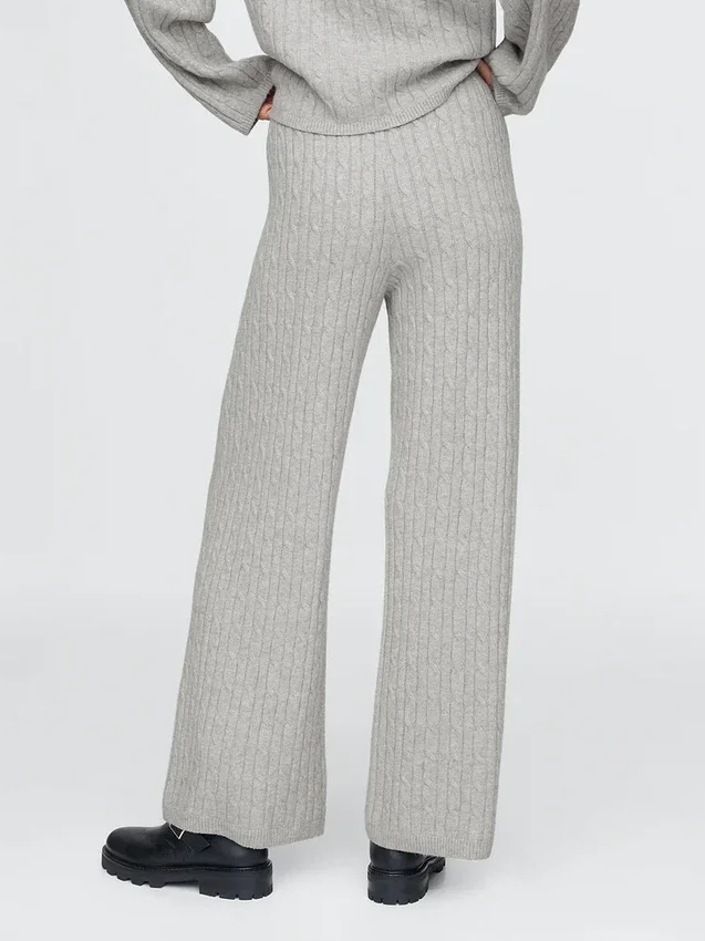 Pantalon en maille torsadée CashSoft
