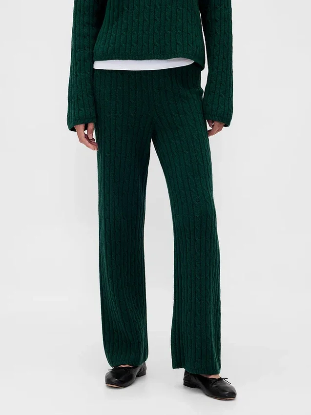 Pantalon en maille torsadée CashSoft