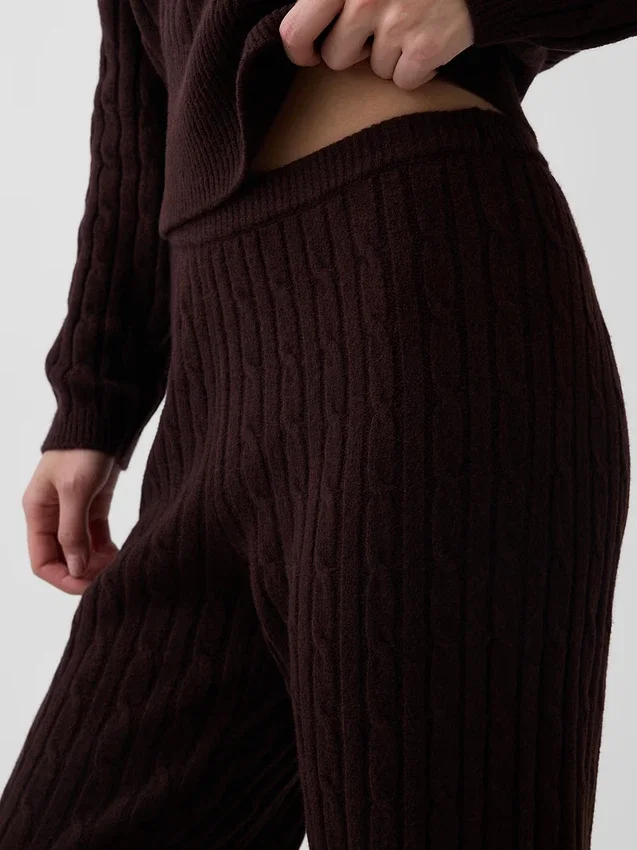 Pantalon en maille torsadée CashSoft