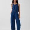 Pantalon facile à enfiler en denim de gaze de coton