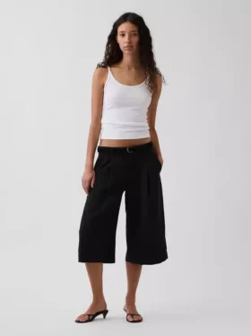 Pantalon-jupe taille basse