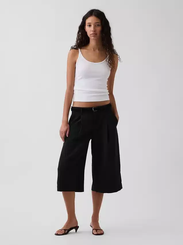Pantalon-jupe taille basse