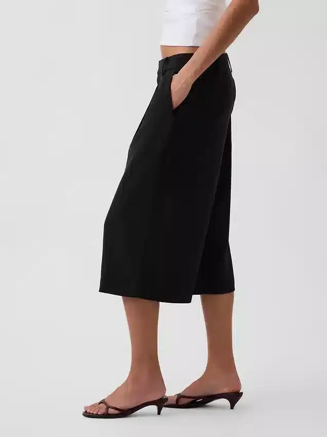 Pantalon-jupe taille basse