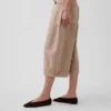 Pantalon-jupe à taille mi-haute et ceinture
