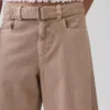 Pantalon-jupe à taille mi-haute et ceinture