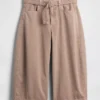 Pantalon-jupe à taille mi-haute et ceinture