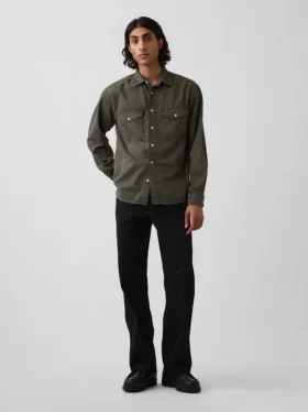 Pantalon kaki ample en sergé épais style années 90
