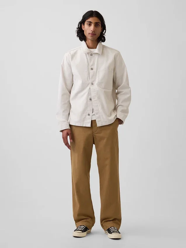 Pantalon kaki ample en sergé épais style années 90