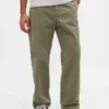 Pantalon kaki ample en sergé épais style années 90