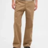 Pantalon kaki ample en sergé épais style années 90