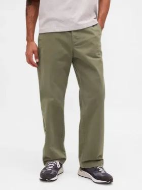 Pantalon kaki ample en sergé épais style années 90