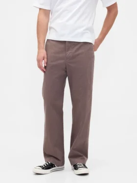 Pantalon kaki ample en sergé épais style années 90