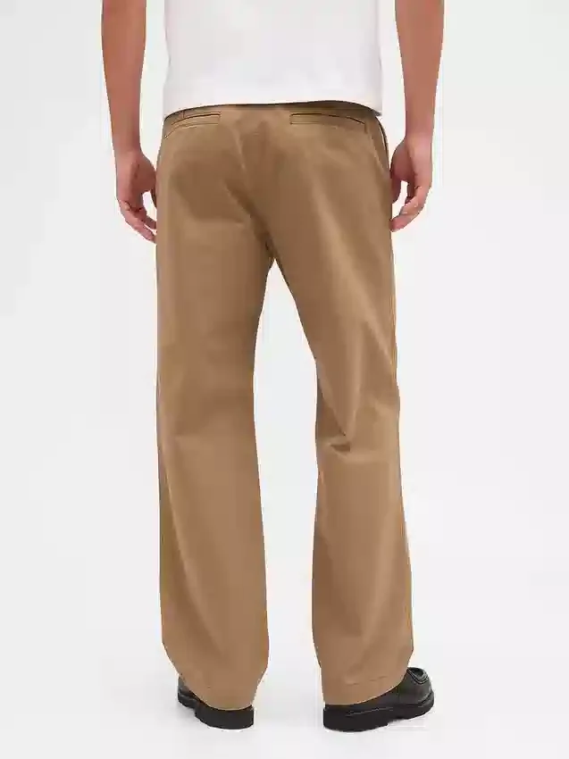Pantalon kaki ample en sergé épais style années 90