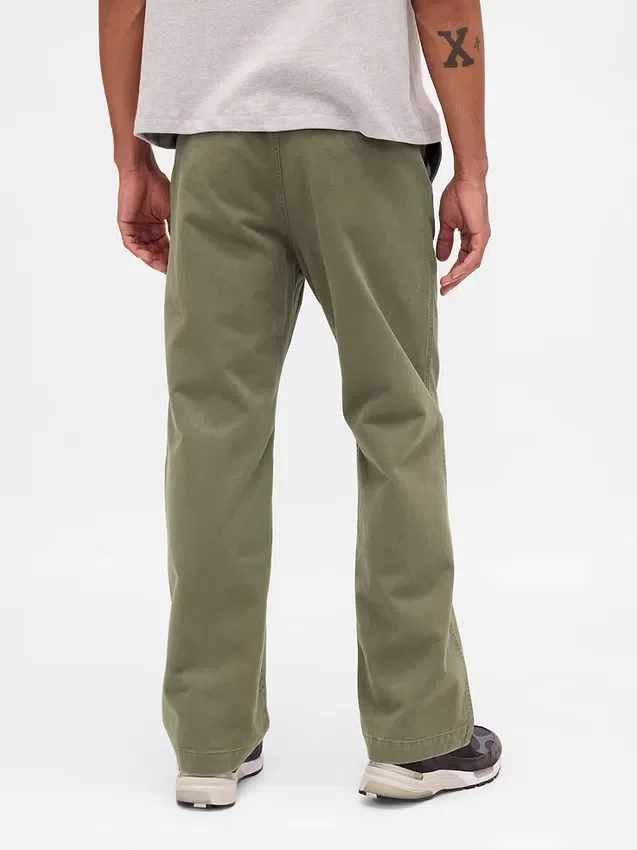 Pantalon kaki ample en sergé épais style années 90