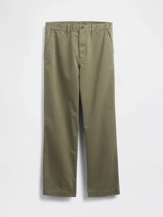 Pantalon kaki ample en sergé épais style années 90