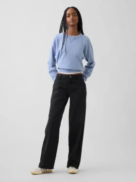 Pantalon kaki ample taille basse style années 90