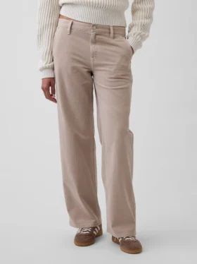Pantalon kaki ample taille basse style années 90