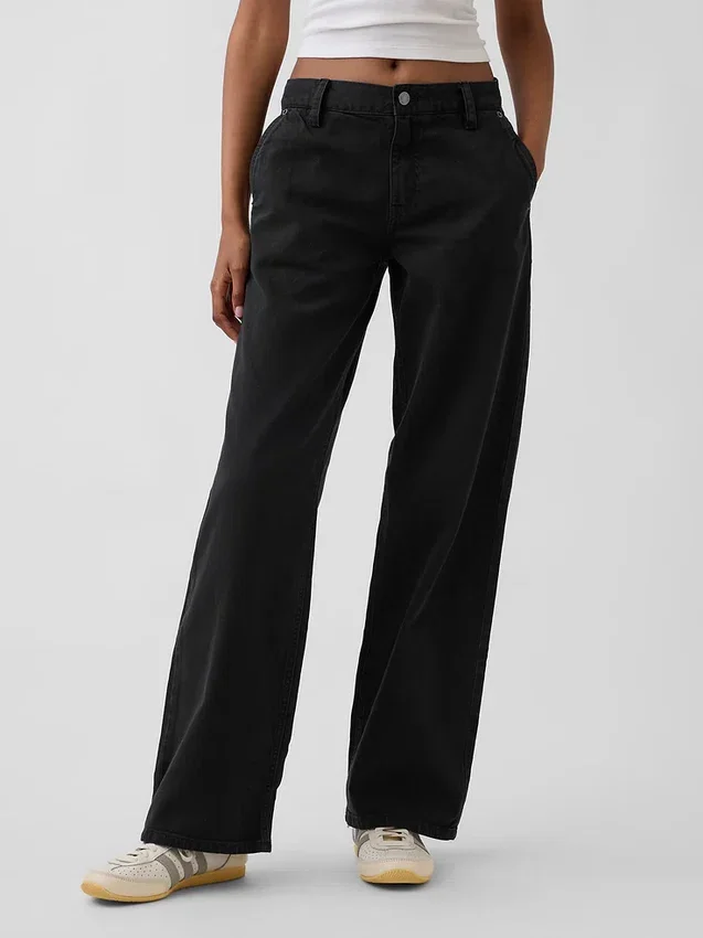 Pantalon kaki ample taille basse style années 90