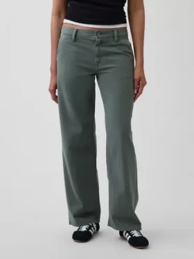 Pantalon kaki ample taille basse style années 90