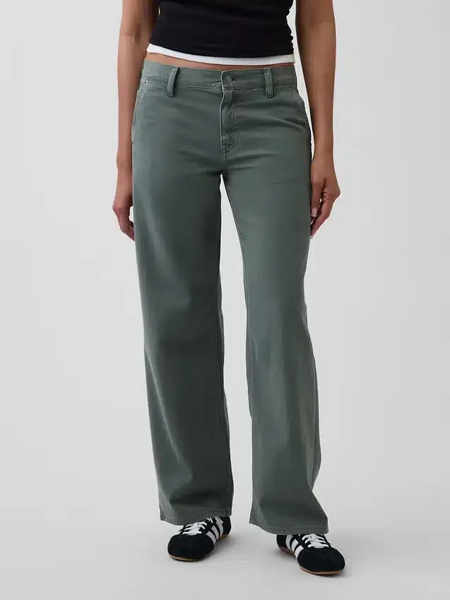 Pantalon kaki ample taille basse style années 90
