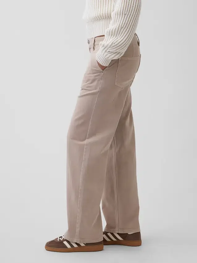 Pantalon kaki ample taille basse style années 90