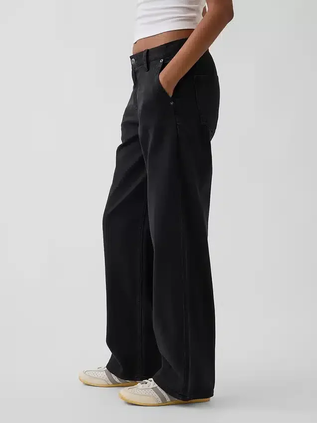 Pantalon kaki ample taille basse style années 90
