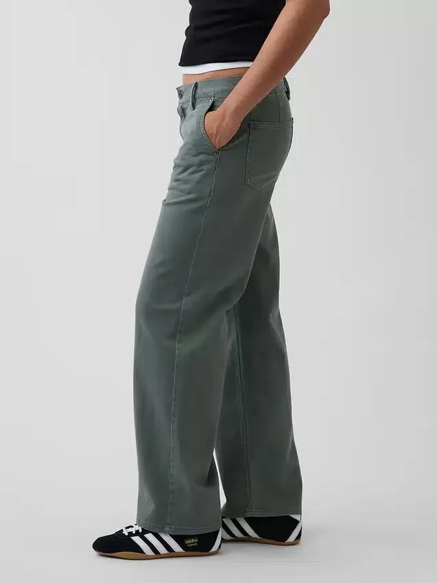 Pantalon kaki ample taille basse style années 90