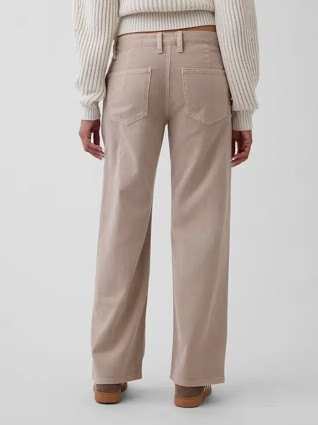 Pantalon kaki ample taille basse style années 90