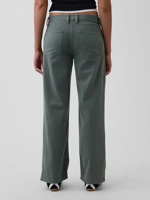 Pantalon kaki ample taille basse style années 90